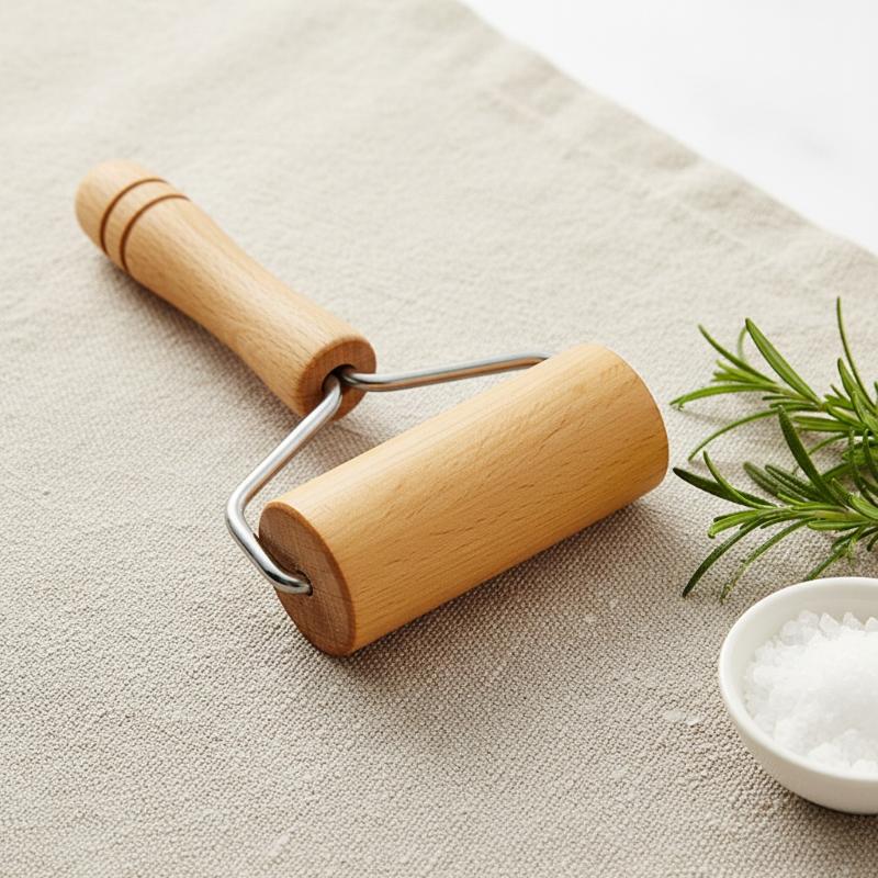 Kitchen Roller Baking - Teigrolle für Gebäck und Pizza, Holz-Backroller,