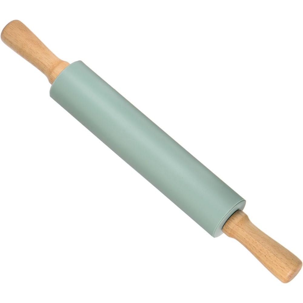 Kitchen Roller Baking - Nicht-Stick Silikon Nudelholz Holzgriff Gebäck Teig