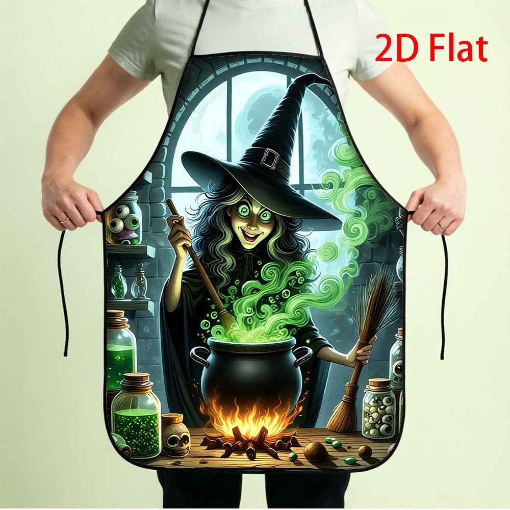 Kitchen Witch Baking - Lustige Hexen-Kochschürze, Halloween-Zaubertopf-Druck Küchenschürze, Neuartiges Partygeschenk