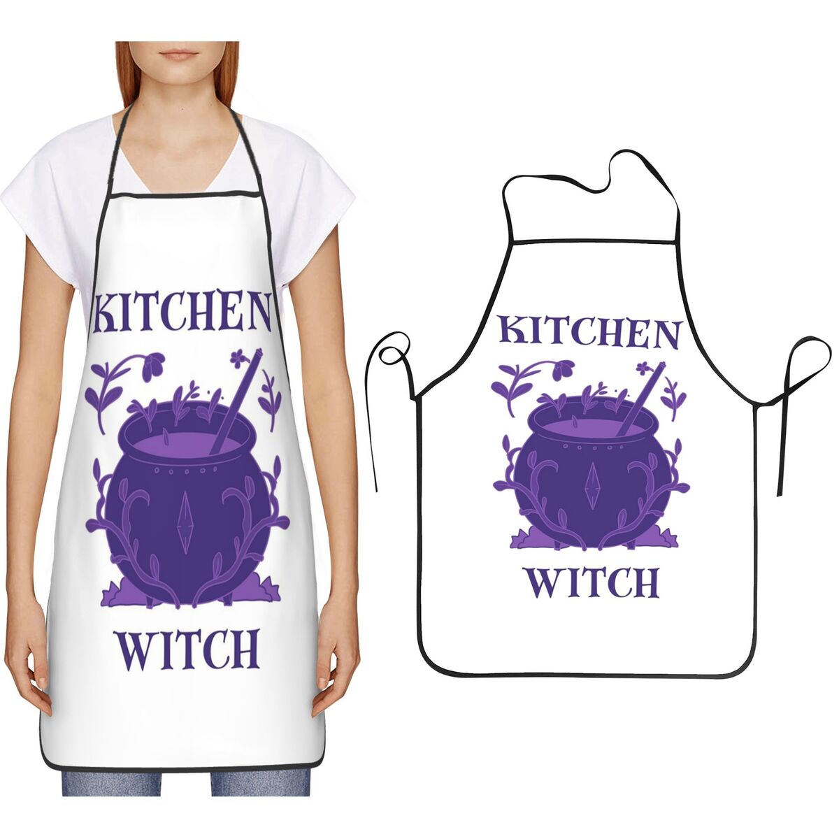 Kitchen Witch Baking - Kitchen Witch Lila Kessel-Schürzen, Koch- und