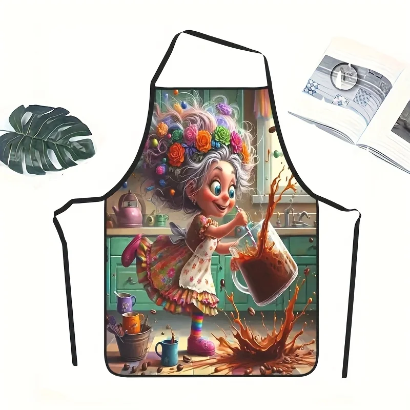 Kitchen Witch Baking - Niedliche Hexen-Küchenschürze - Lustige Fantasy-Grafik im