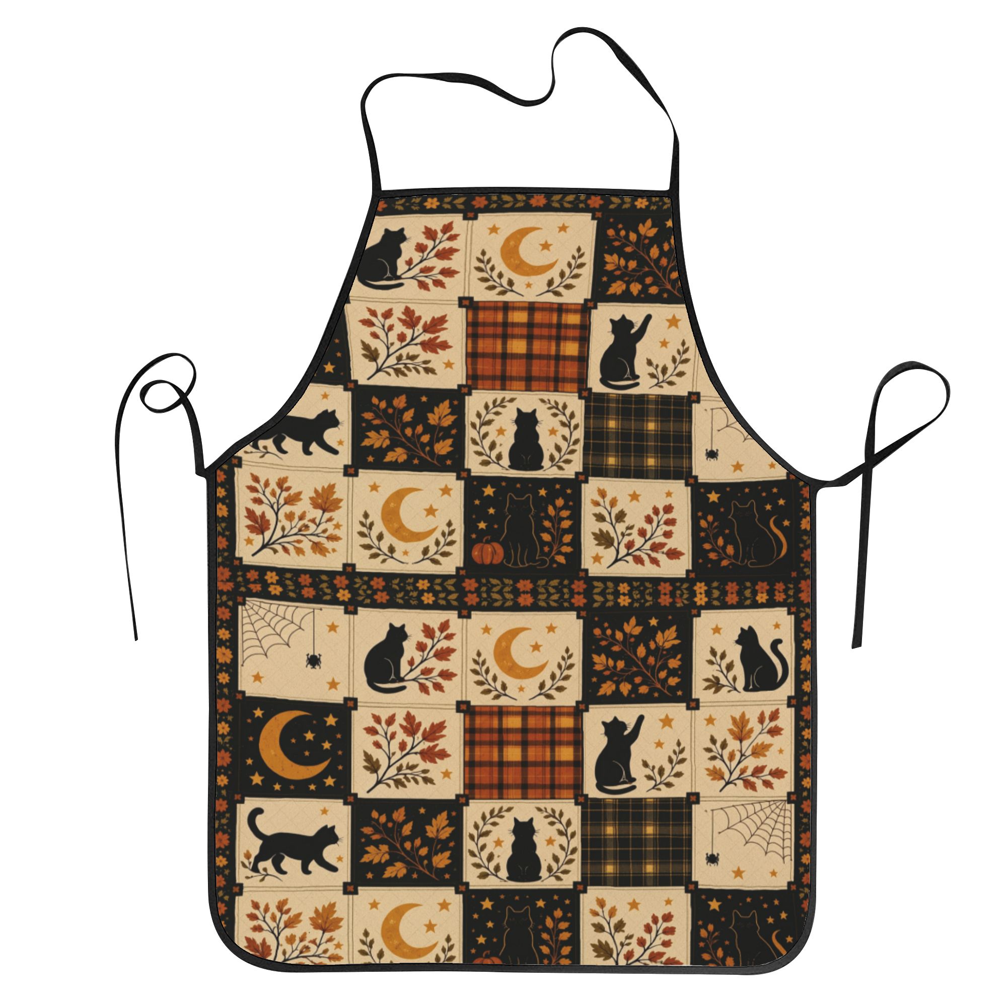 Kitchen Witch Baking - Schwarze Katzenschürze für Küche, Kochen, Backen,