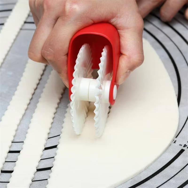 Kitchen Roller Baking - Küchen-Pizza- und Gebäckgitter-Schneider, Torten-Dekor-Schneider, Kunststoff-Rollschneider für