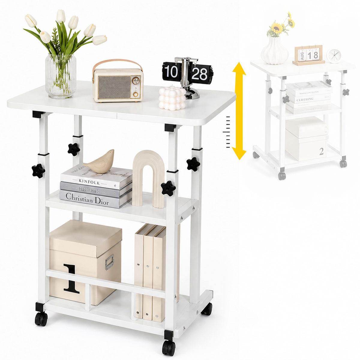 Kitchen Baking Cart - 3-stöckiger, höhenverstellbarer Rollwagen, robuster Metall-Servicewagen mit