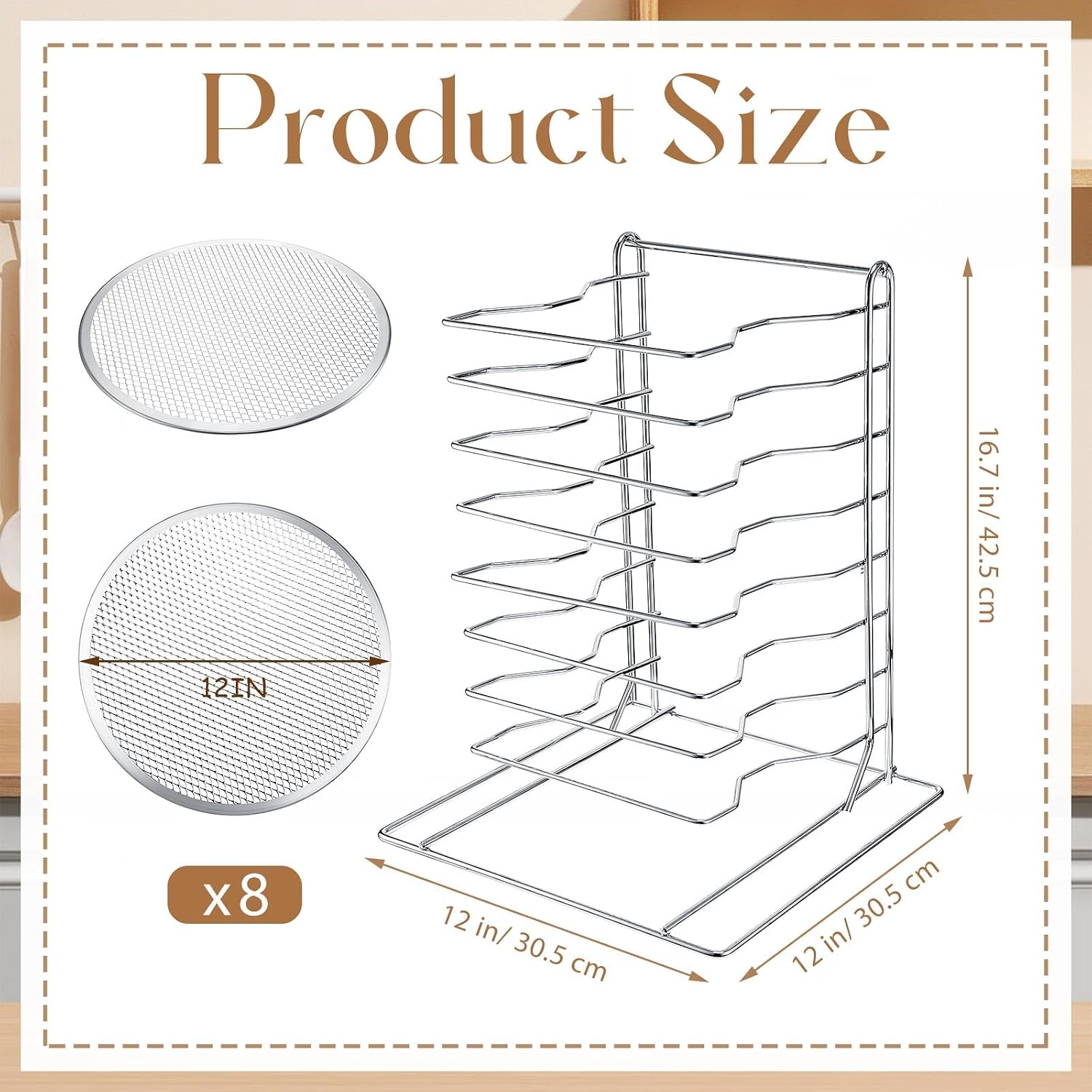 Pizza-Regal mit 8 Etagen und 8 – Kitchen Baking Rack Bewertung und Preis