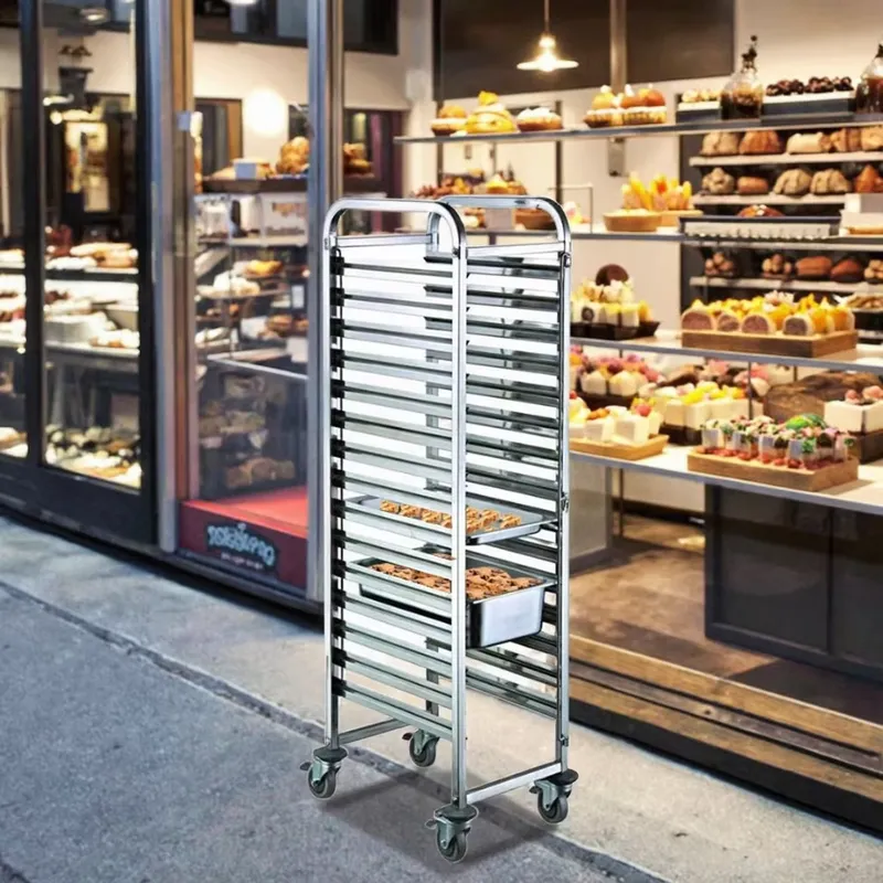 Edelstahl Schwerlast-4-Rad-GN- – Kitchen Baking Cart Bewertung und Preis
